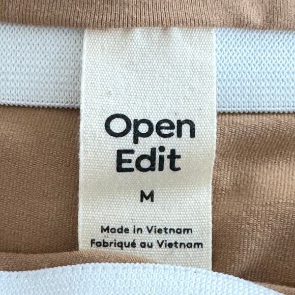 New OPEN EDIT Ruched Tulip Hem Skirt in Tan Cartouche Women’s Sz M - Picture 6 of 10